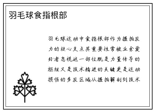 羽毛球食指根部
